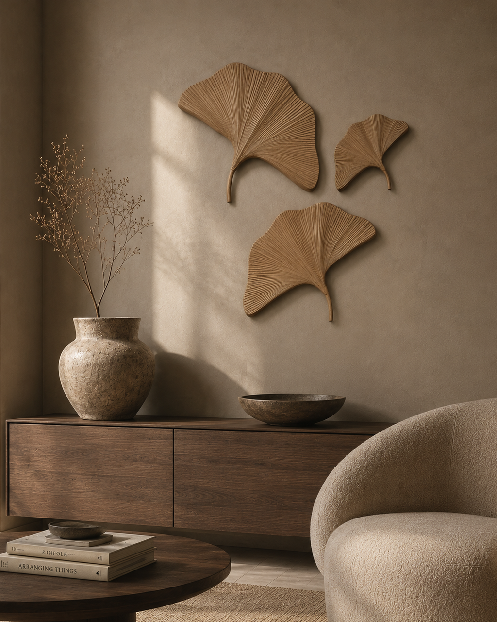 Whispering Ginkgo Trio – Wooden Wall Art